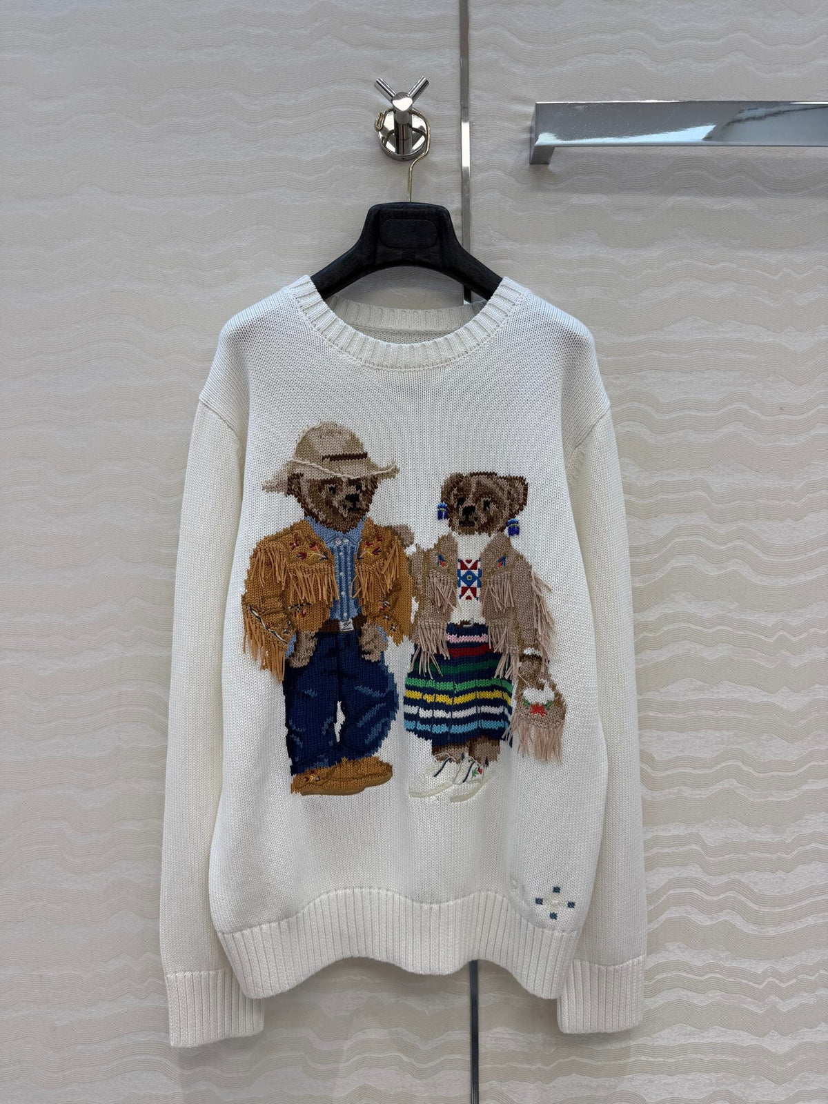 Ralph Lauren 26S Polo Bear Knit Sweater Cream White 441003
