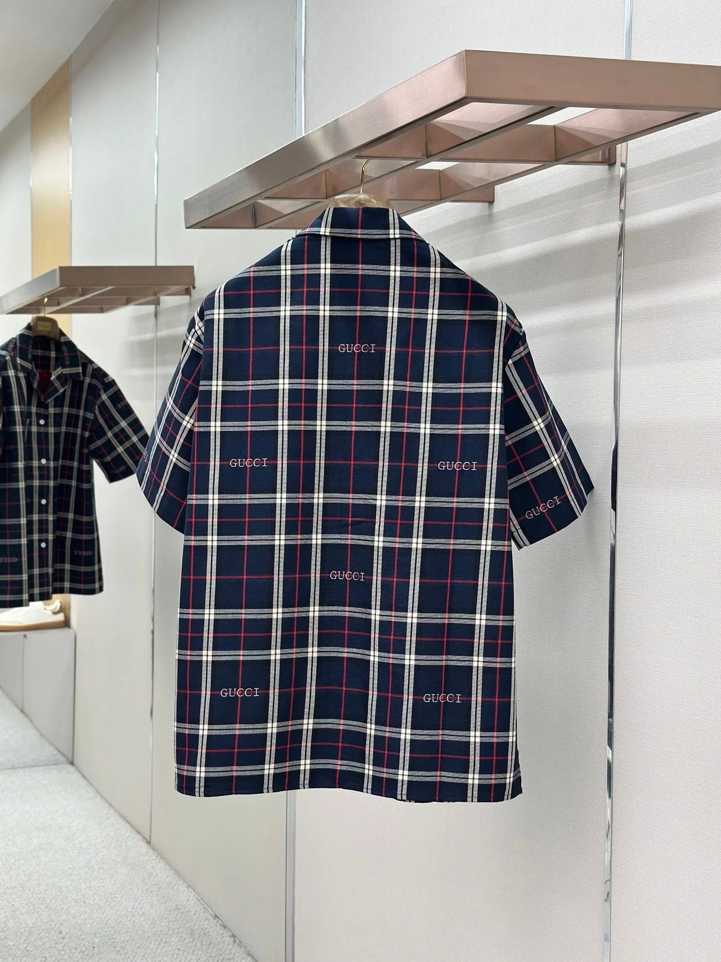 GC 2026 Men's Short-sleeved Shirt Navy Blue Red Cotton 699259