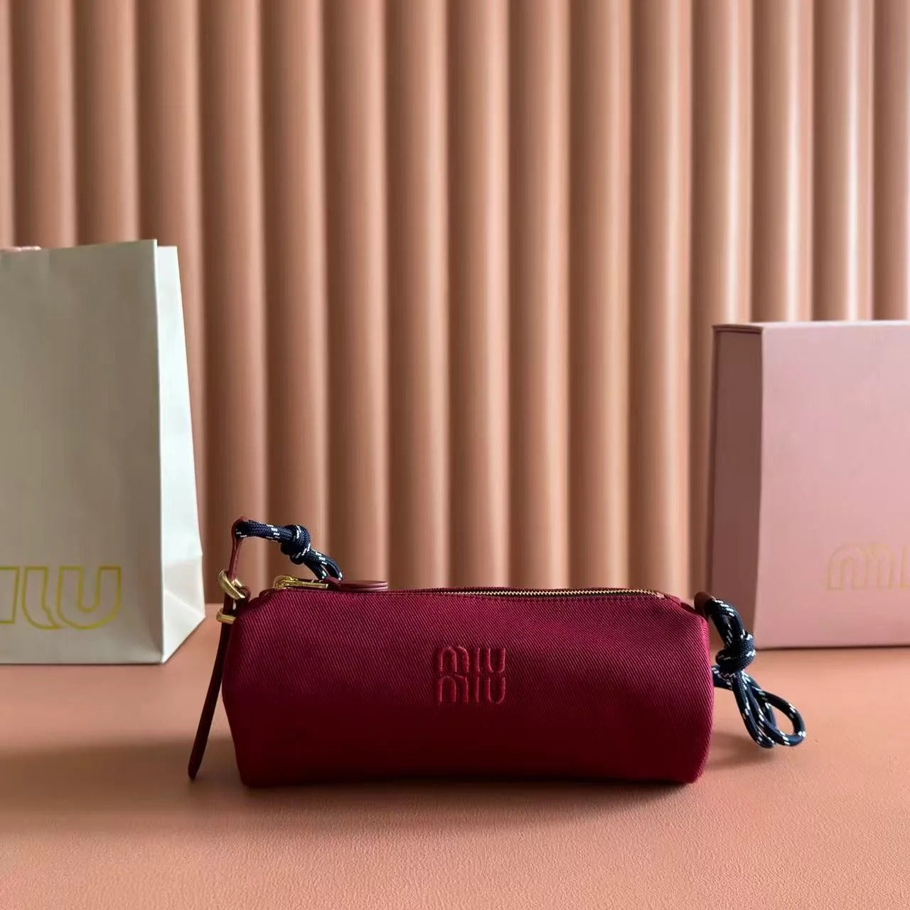 Miumiu 2026 Bag 22cm Suede Canvas Leather
