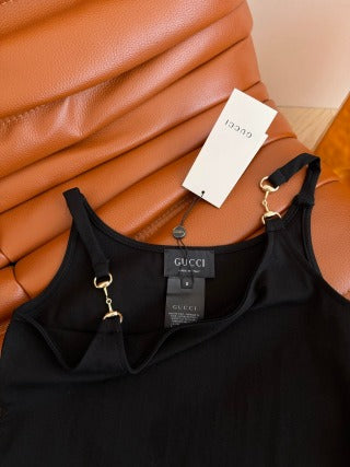 GG 26s Metal Shoulder Strap Buckle Decoration Slip Dress 406080