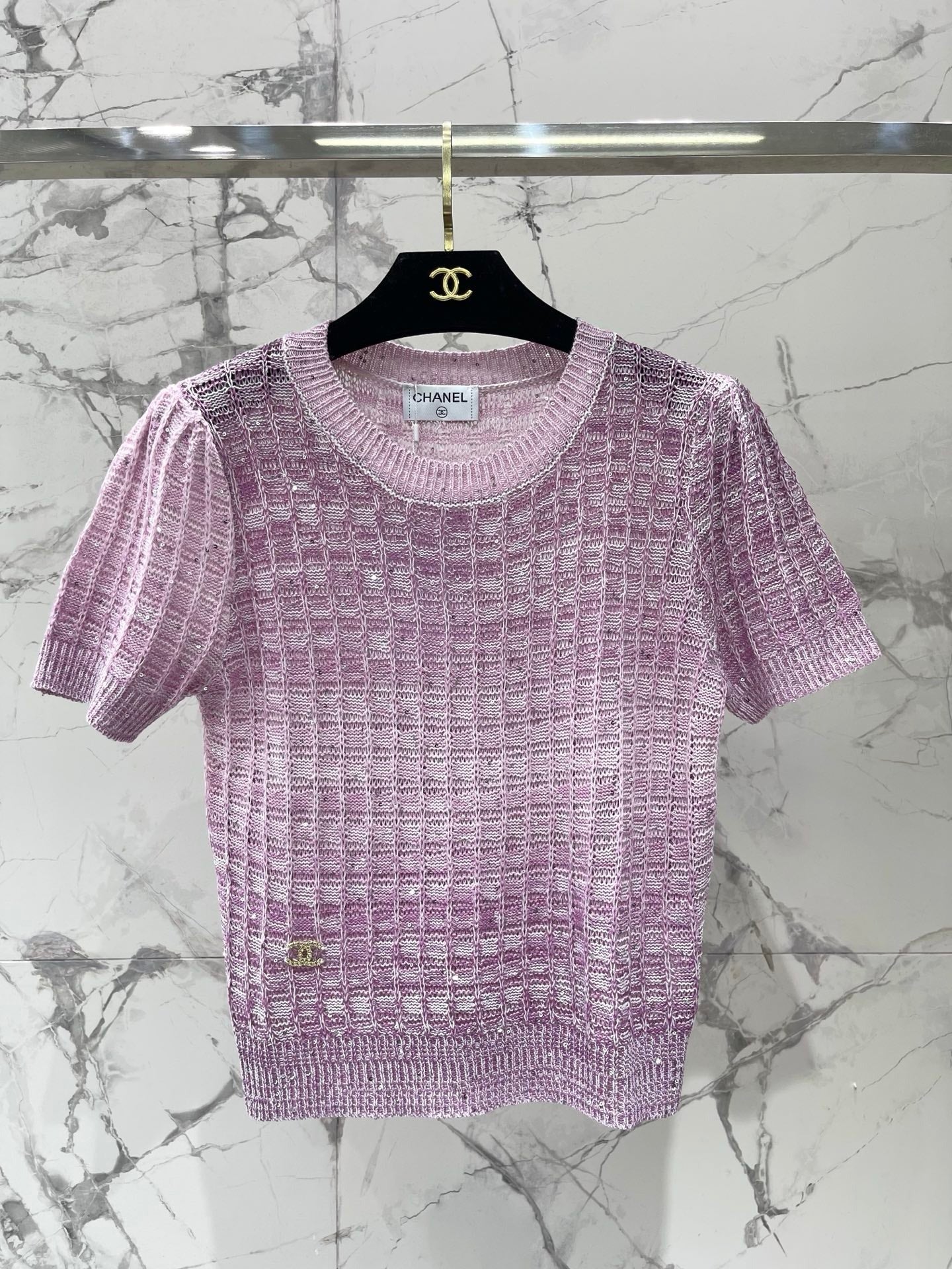Chanel 2026 Gradient Knit Short-Sleeve Wool 166862