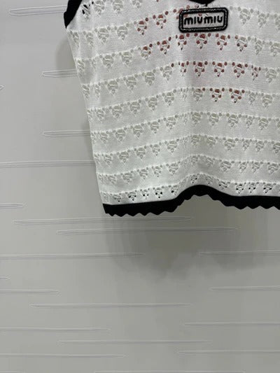 Miumiu 2026 Hollow-out Knitted Camisole Cotton 375026