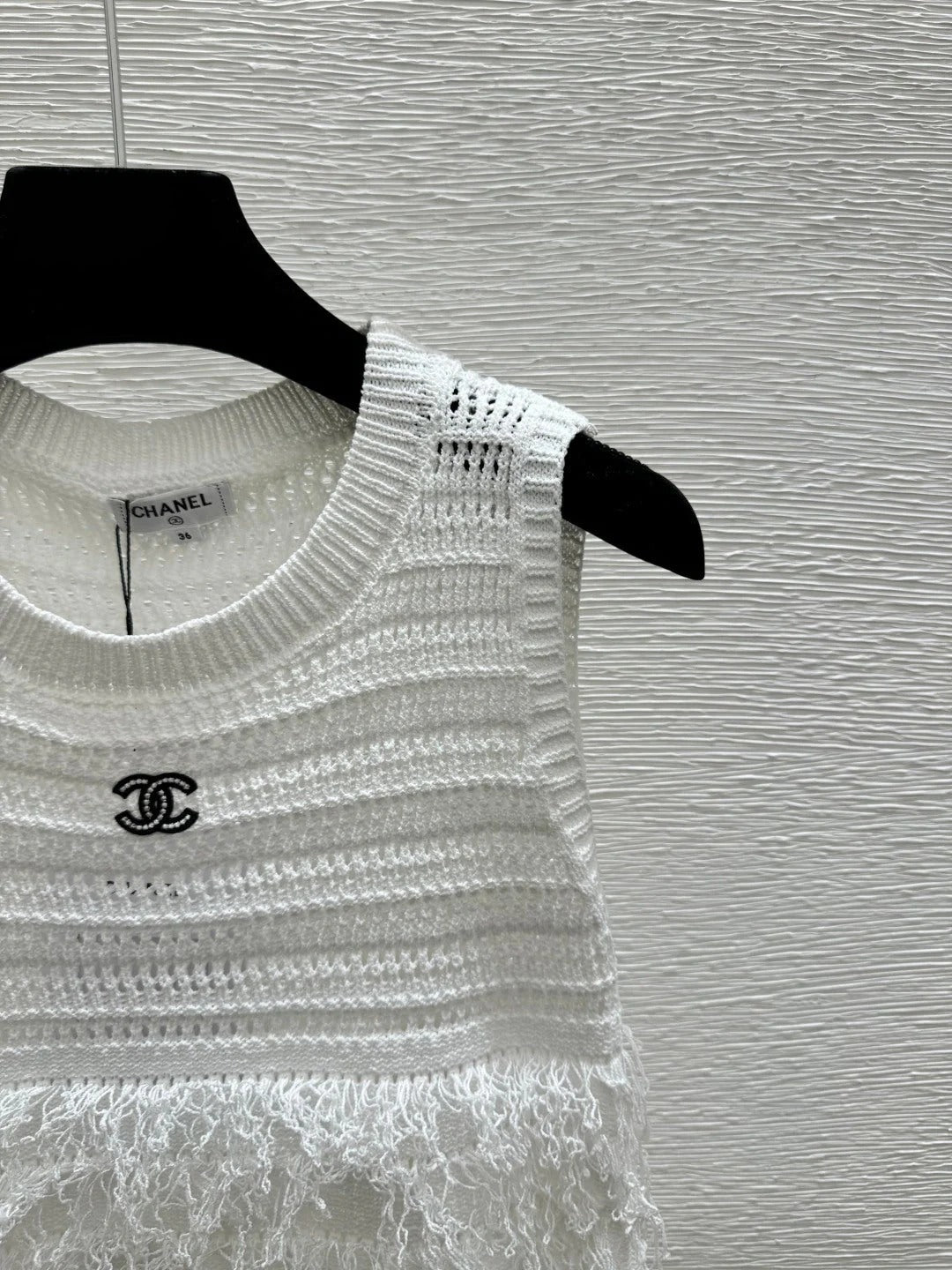 Chanel 2026 Tassel Knit Vest Cotton 264003