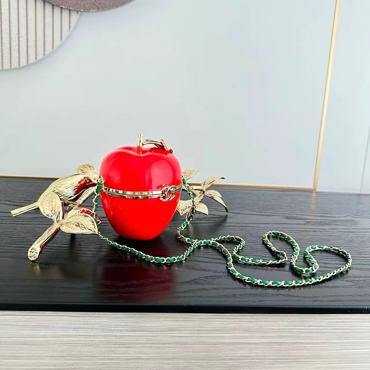 Chanel 2026 Minaudiere Apple Bag Red Lacquered Metal And Glass Enamel