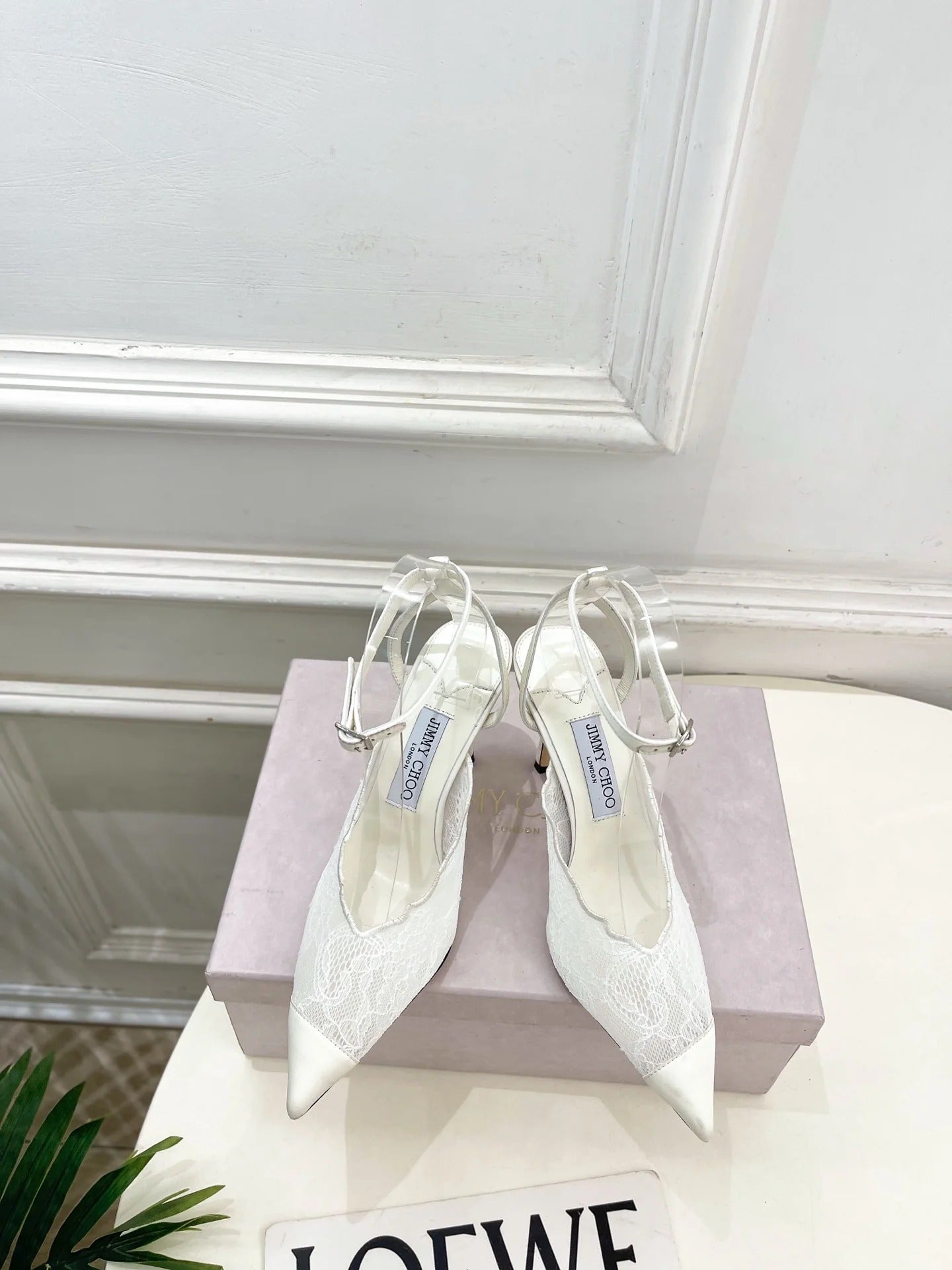 Jimmy Choo 2026 Faiz 90mm Pump White Lace Leather