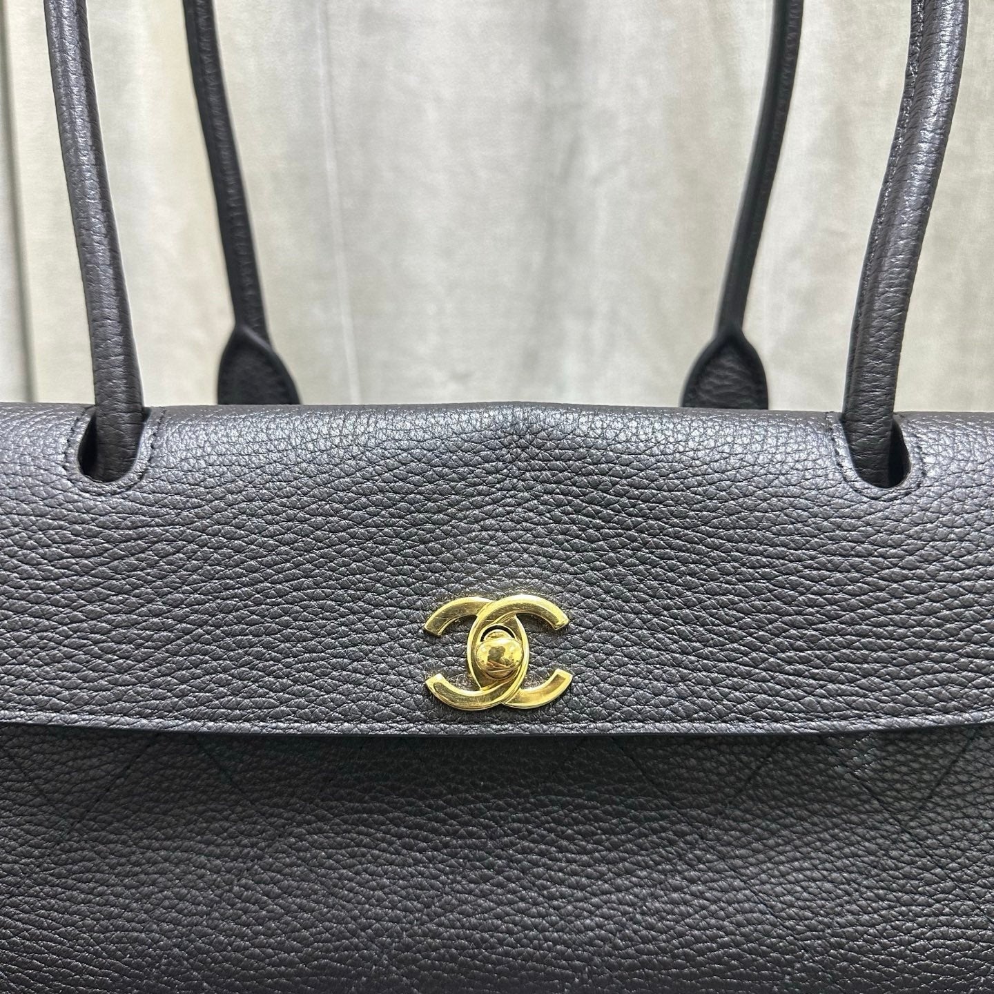 Chanel 2026 Shopping Bag 33cm Black Grained Calfskin