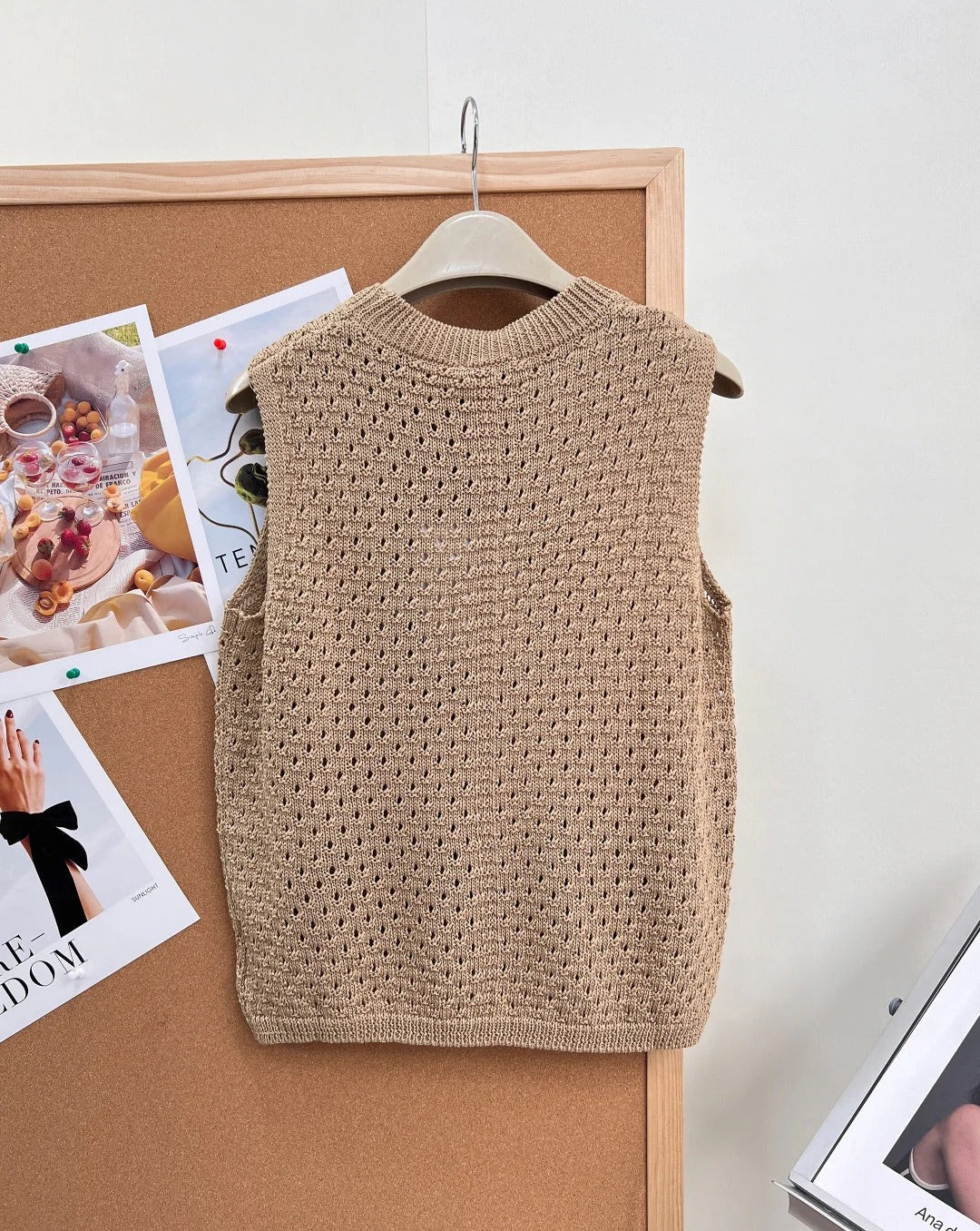 Chanel 2026 Hollow-out Knit Vest Brown Cotton 293348