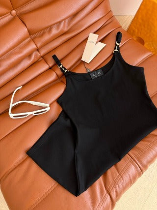 GG 26s Metal Shoulder Strap Buckle Decoration Slip Dress 406080