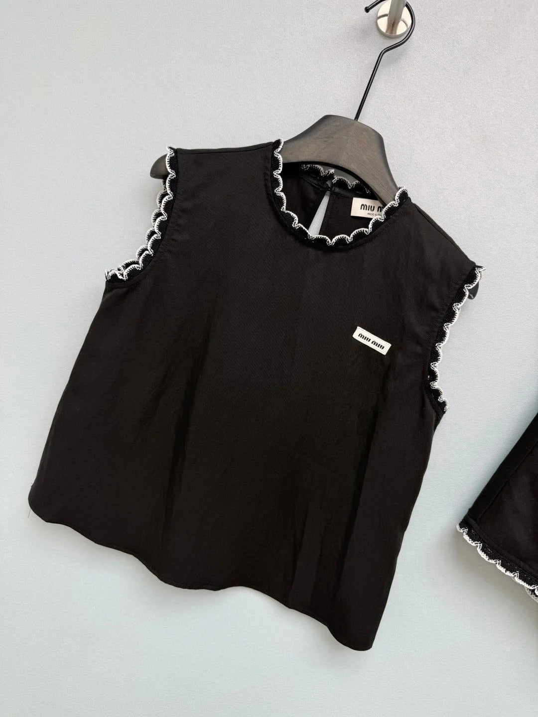 Miumiu 2026 Lace-Patch Set Black and White Cotton 269966