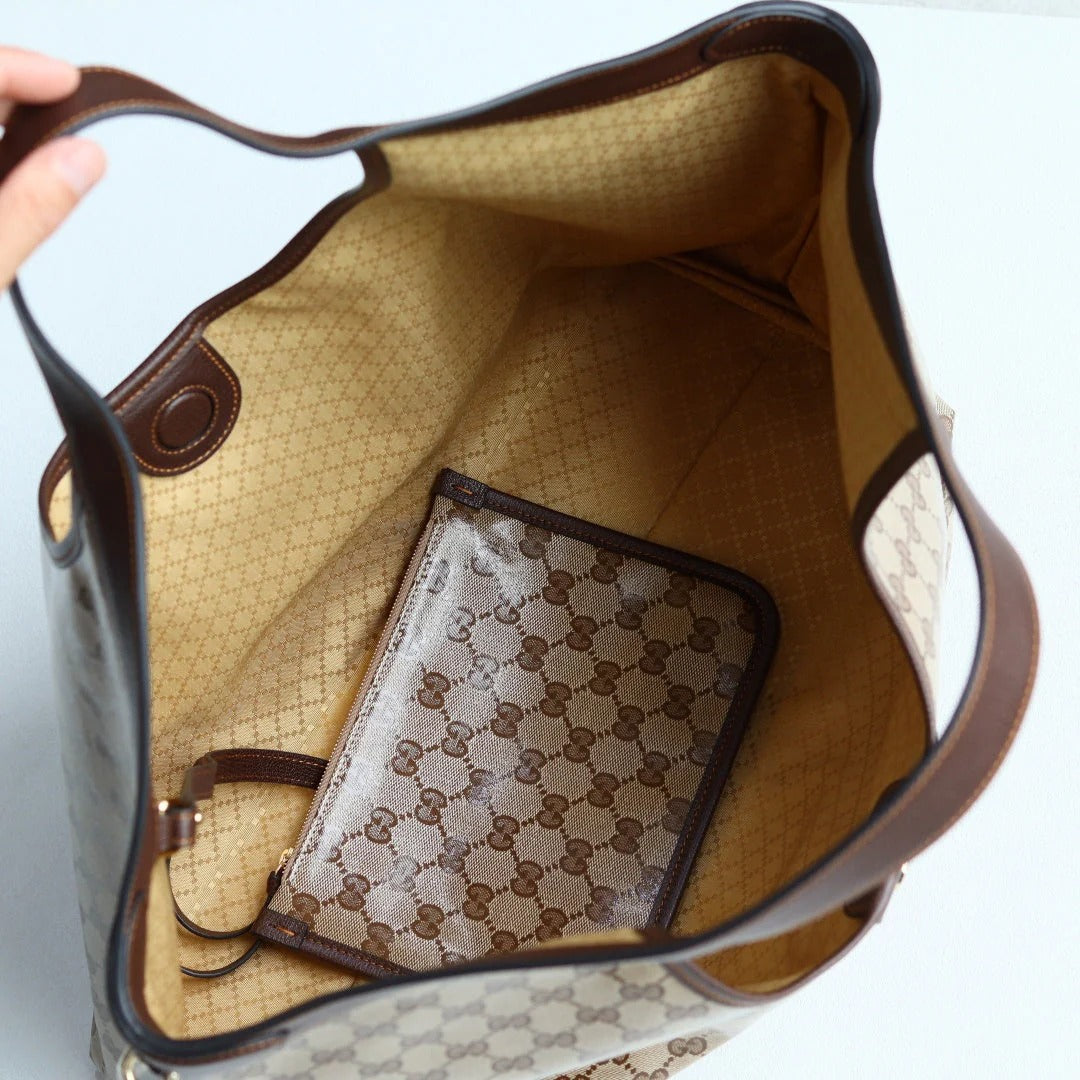 Gucci 2026 Giglio Shoulder Bag 25cm Canvas Calfskin