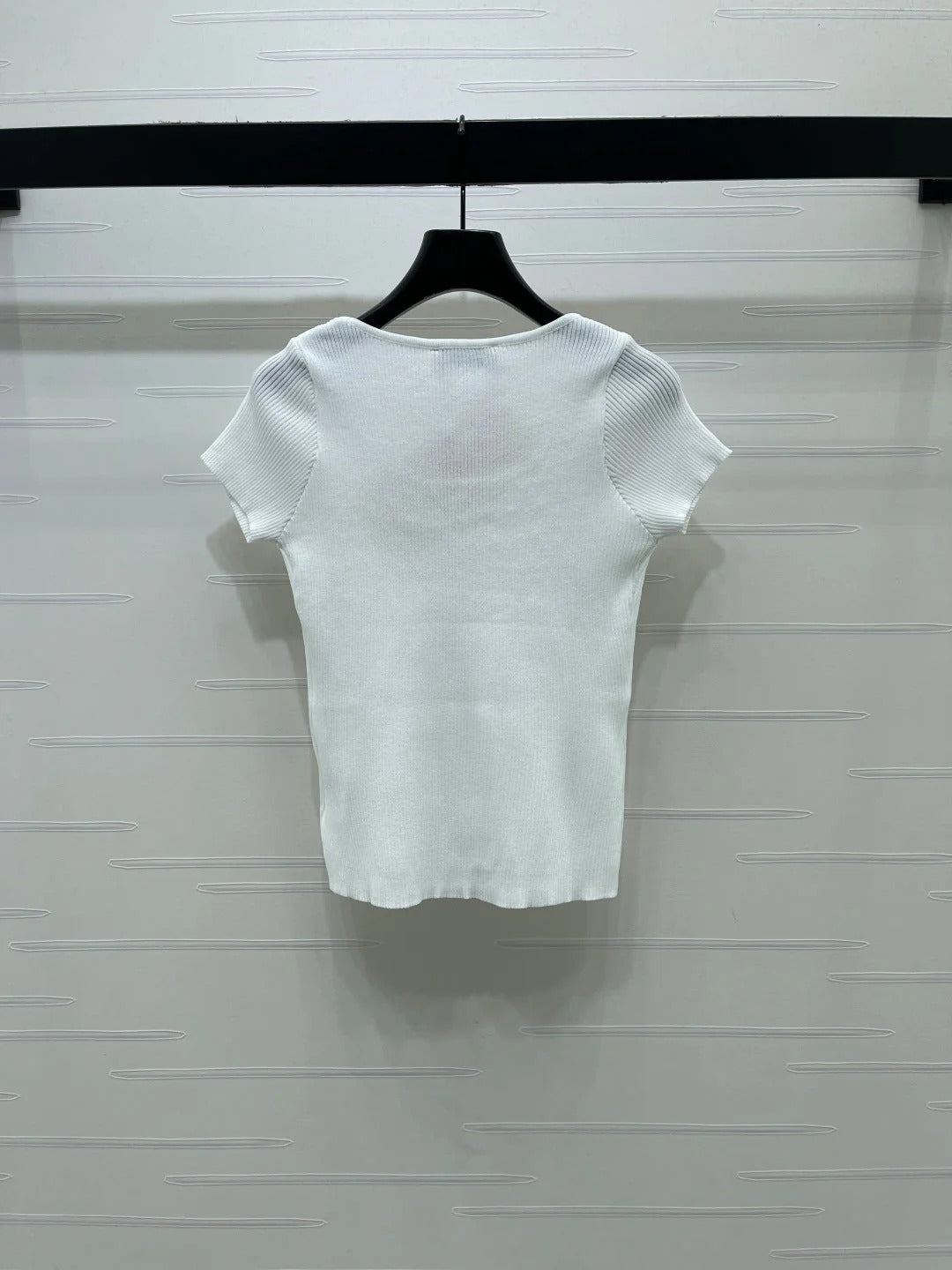 Miumiu 2026 U-neck Knit Short-sleeved Top Wool 355613