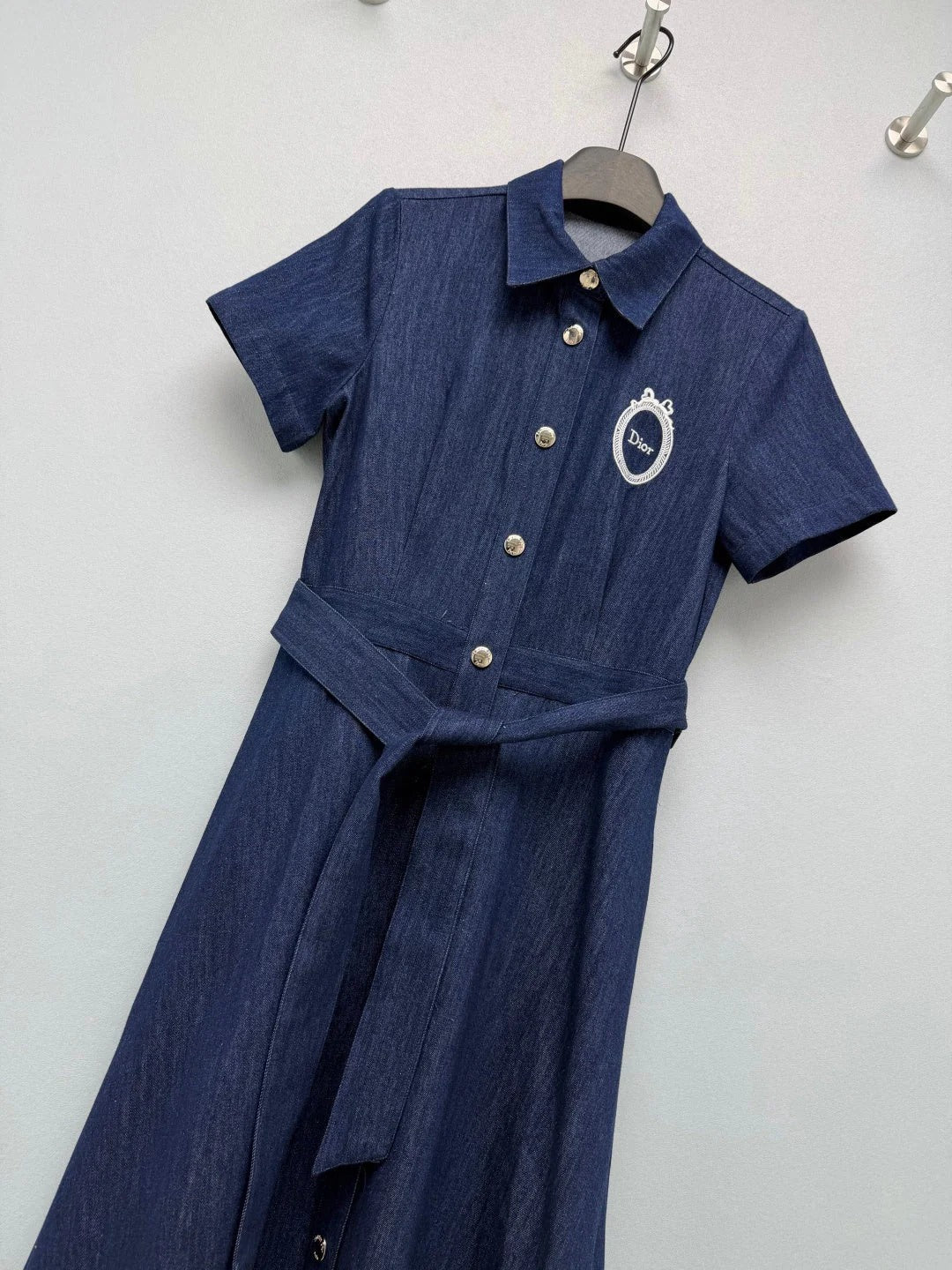 Dior 2026 Denim Short-Sleeve Dress Blue Cotton 350912