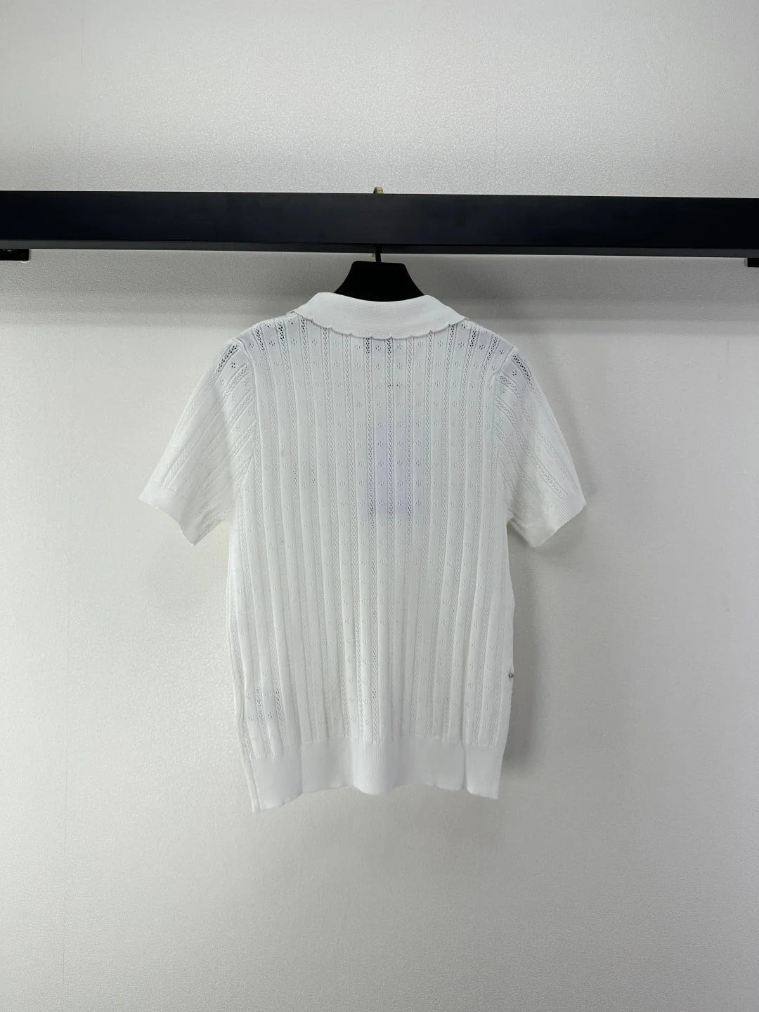 Chanel 2026 Beaded Knit Short-sleeved Top Wool Nylon 368304