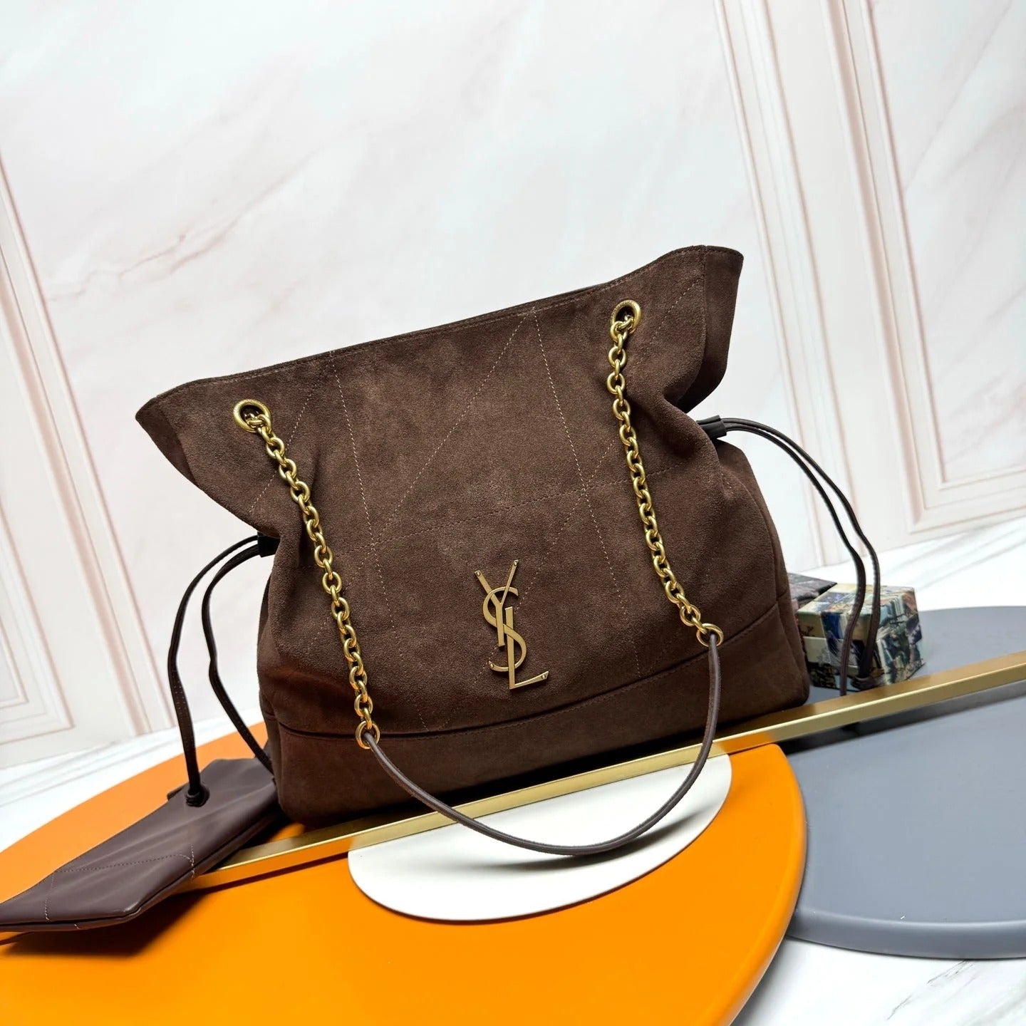 YSL 2026 Jamie Shopping Bag 34cm Suede And Calfskin