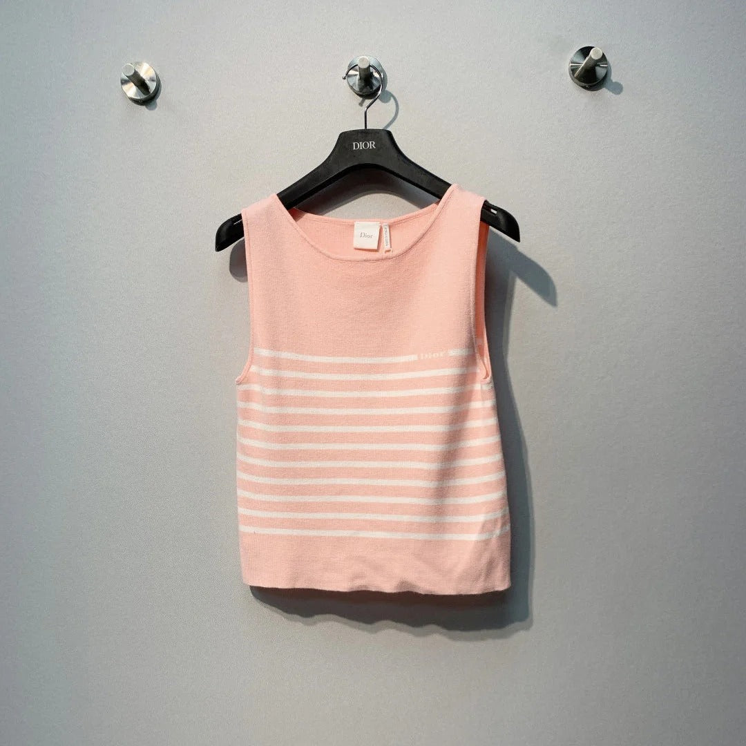 CD 26 Dior Striped Knit Vest Pink in Knit 371442