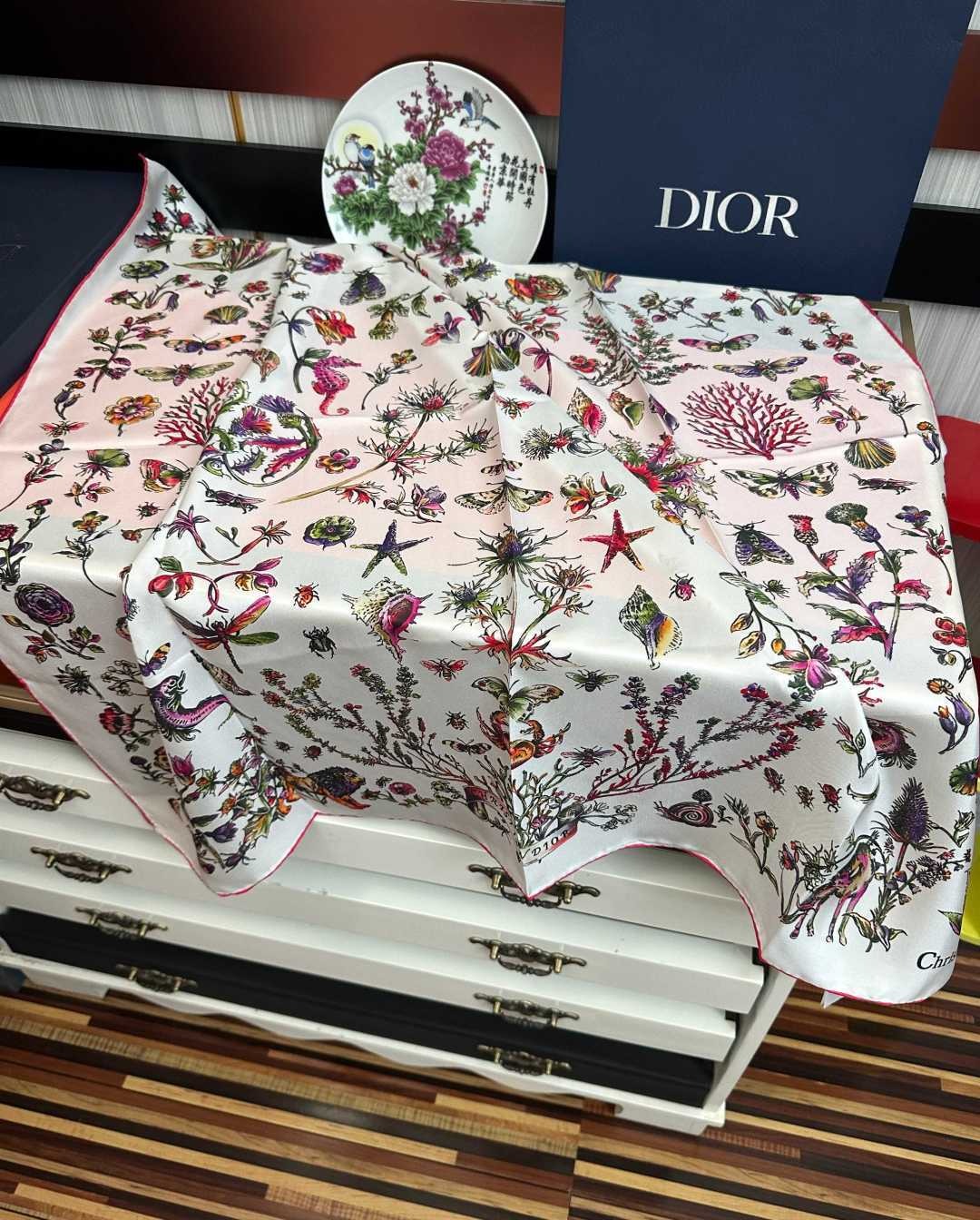 Dior 2026 Camo Papillon Scarf 90cm Colorful Silk 214990