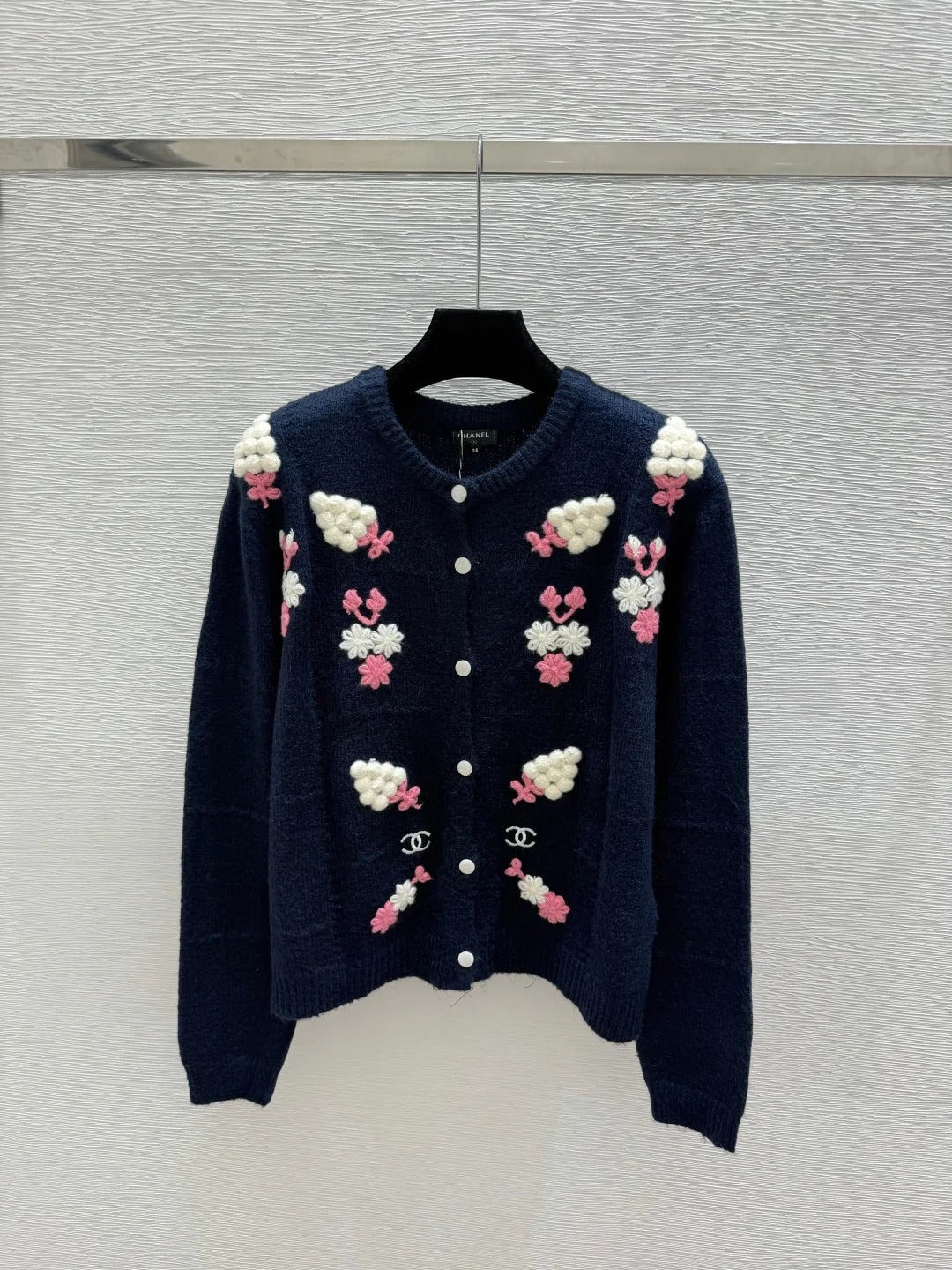 Chanel 2026 Floral Knitted Long Sleeve Cardigan Wool 259254