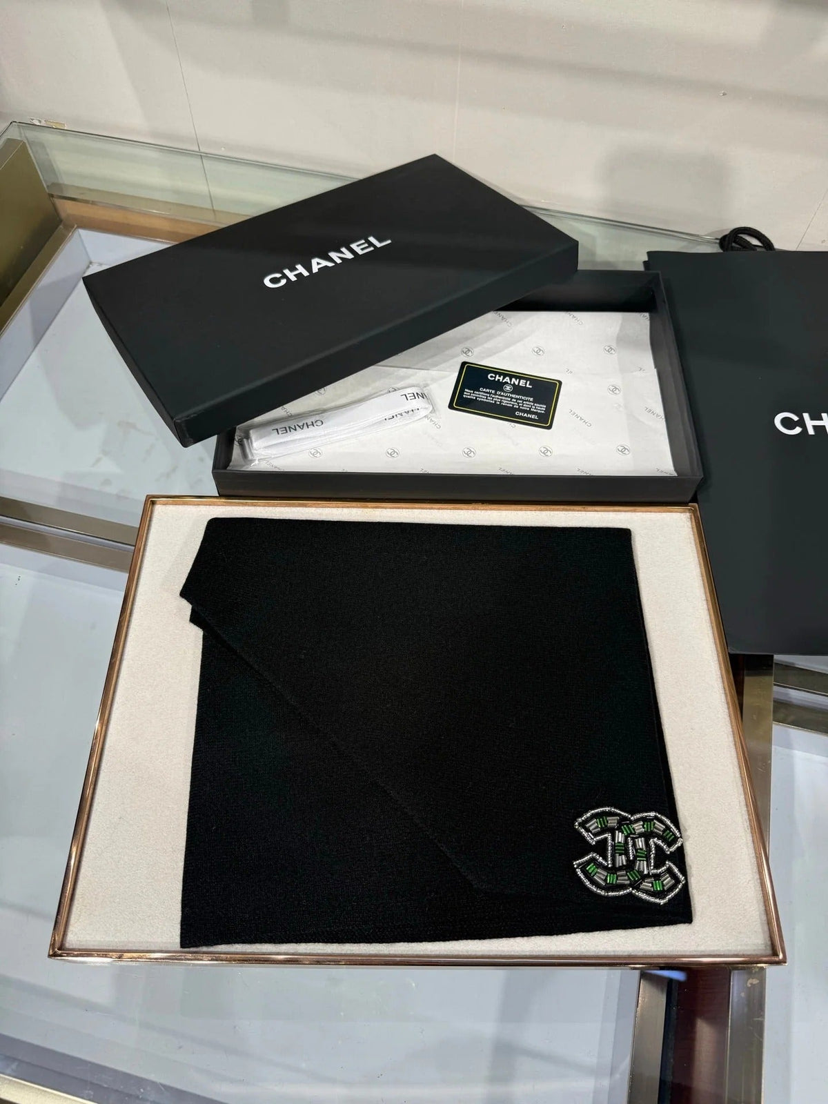 Chanel 2026 Quilted Scarf 190cm Cashmere 217120 (Copy)
