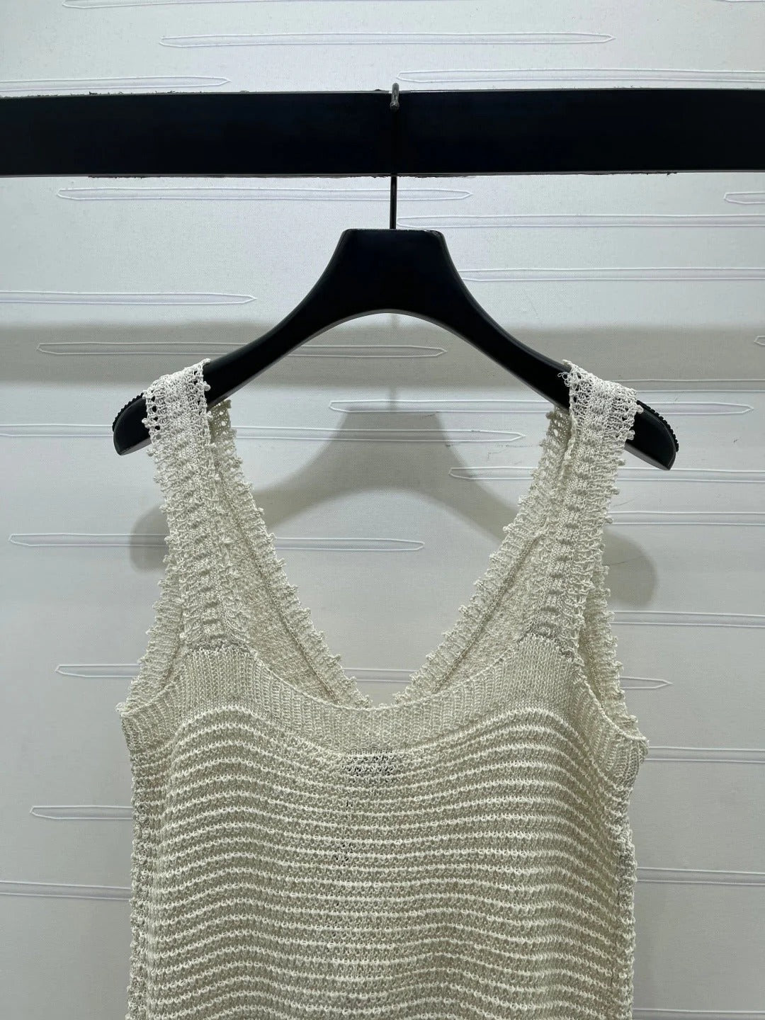 Chanel 2026 Hollow-out V-neck Vest Black and Beige Wool 408565