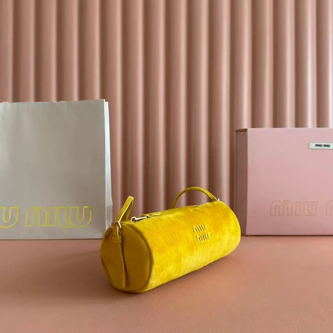 Miumiu 2026 Bag 22cm Suede Canvas Leather