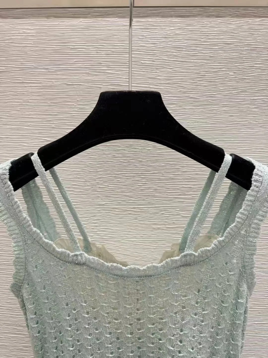Chanel 2026 Crop Top Mint Green mix White Cotton