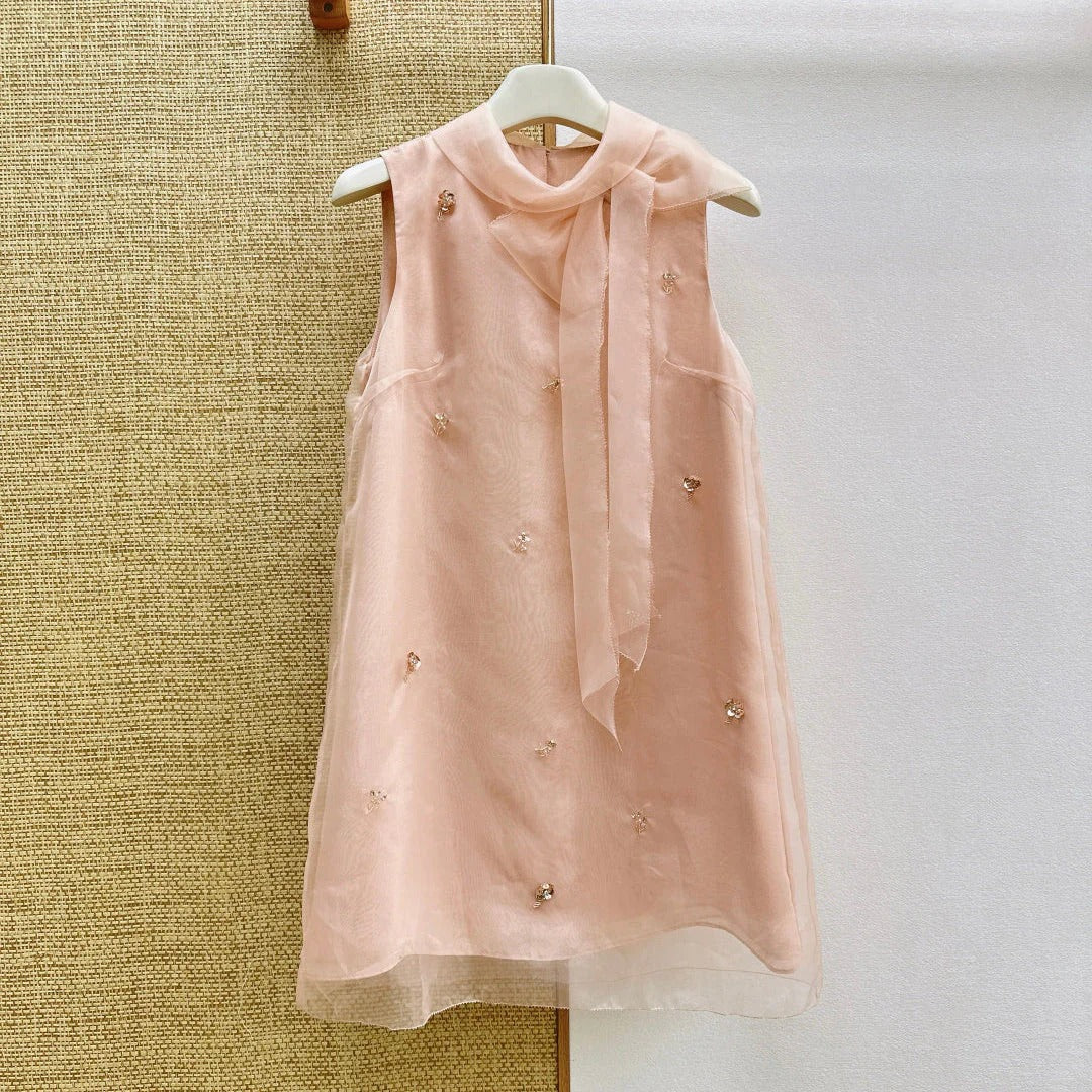 MiuMiu 2026 Sleeveless Dress Voile 645313
