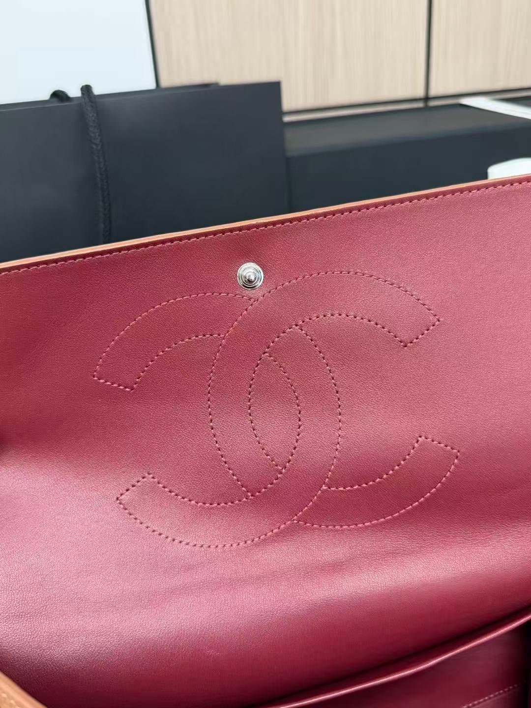 Chanel 2026 Maxi Flap Bag 38.5cm Camel Brown Grained Calfskin