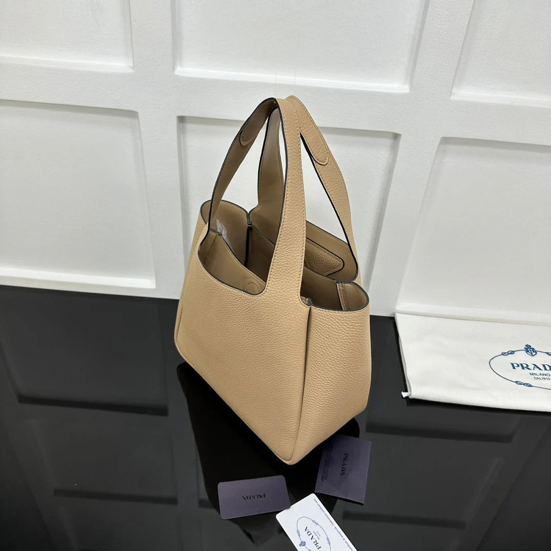 Prada 2026 Tote Bag Beige Calfskin