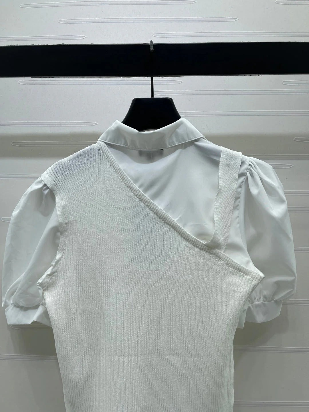 Chanel 2026 Flower Collared Knit Short-Sleeve Shirt Cotton 408561
