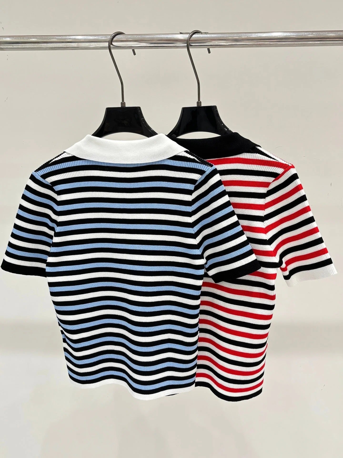 Chanel 2026 Striped Polo Shirt Cotton 413807