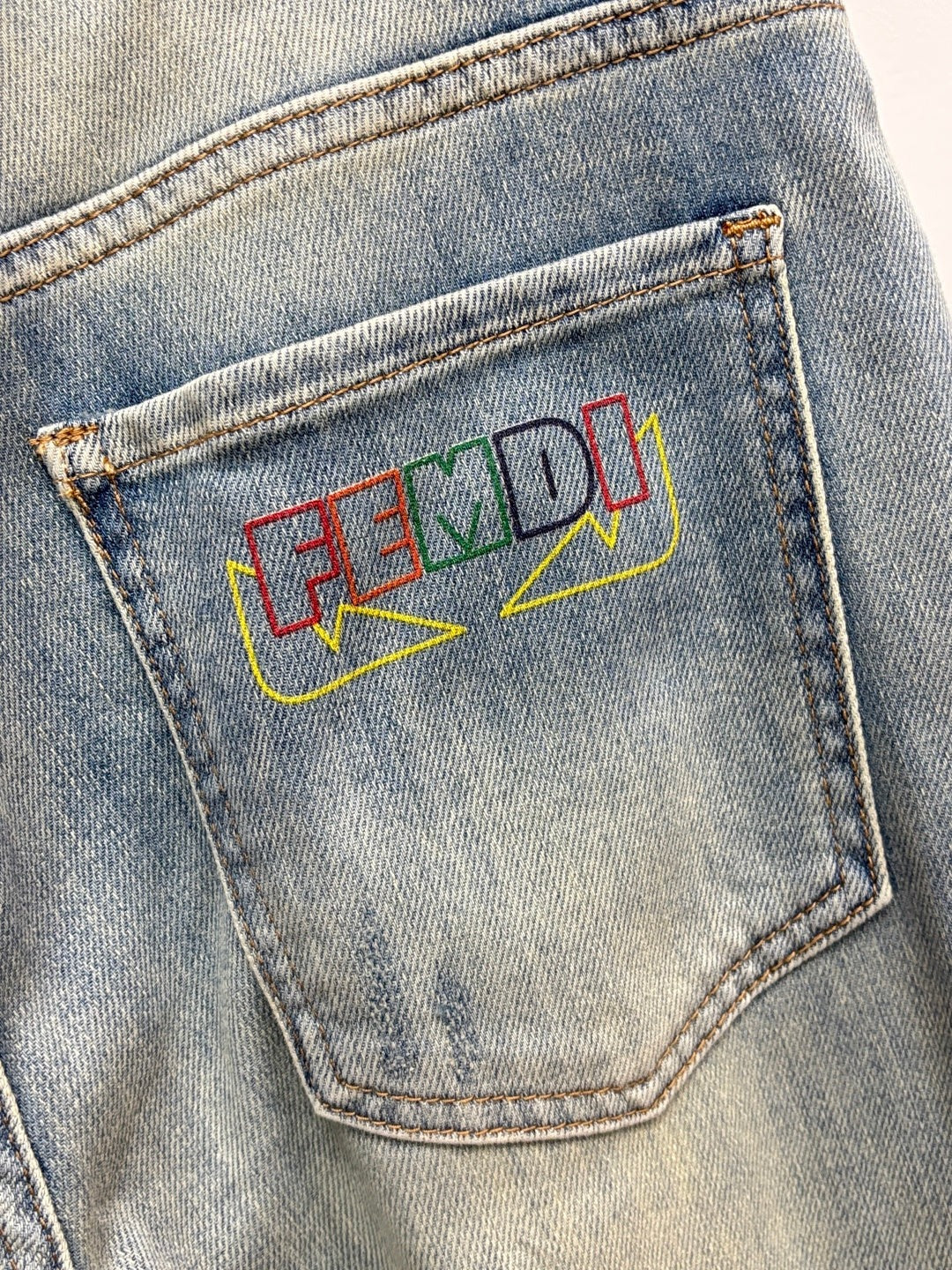 Fendi 2026 Men's Jeans Light Blue Denim 825236