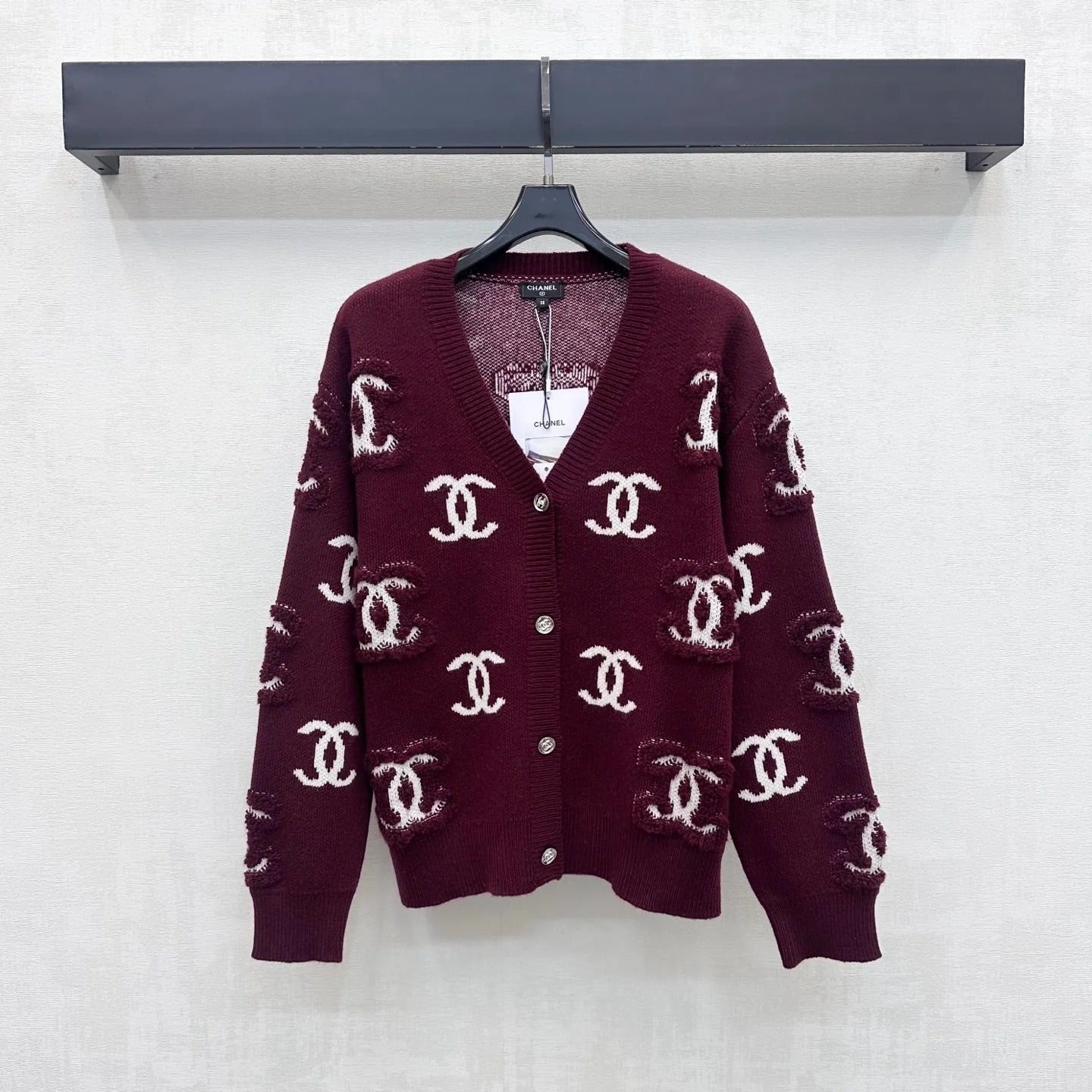 Chanel 2026 Jacquard Long-Sleeve Knit Cardigan Wool 418685