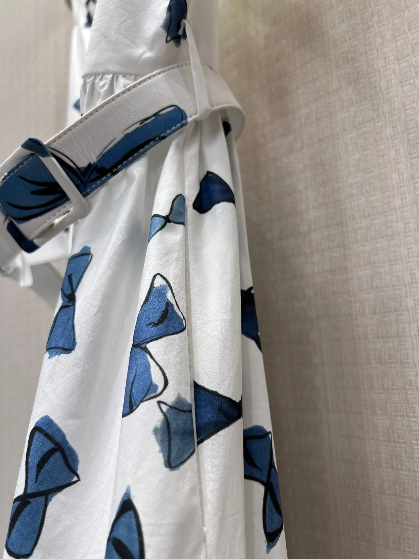 Dior 2026 Spaghetti Straps Dress White Blue Cotton 400591