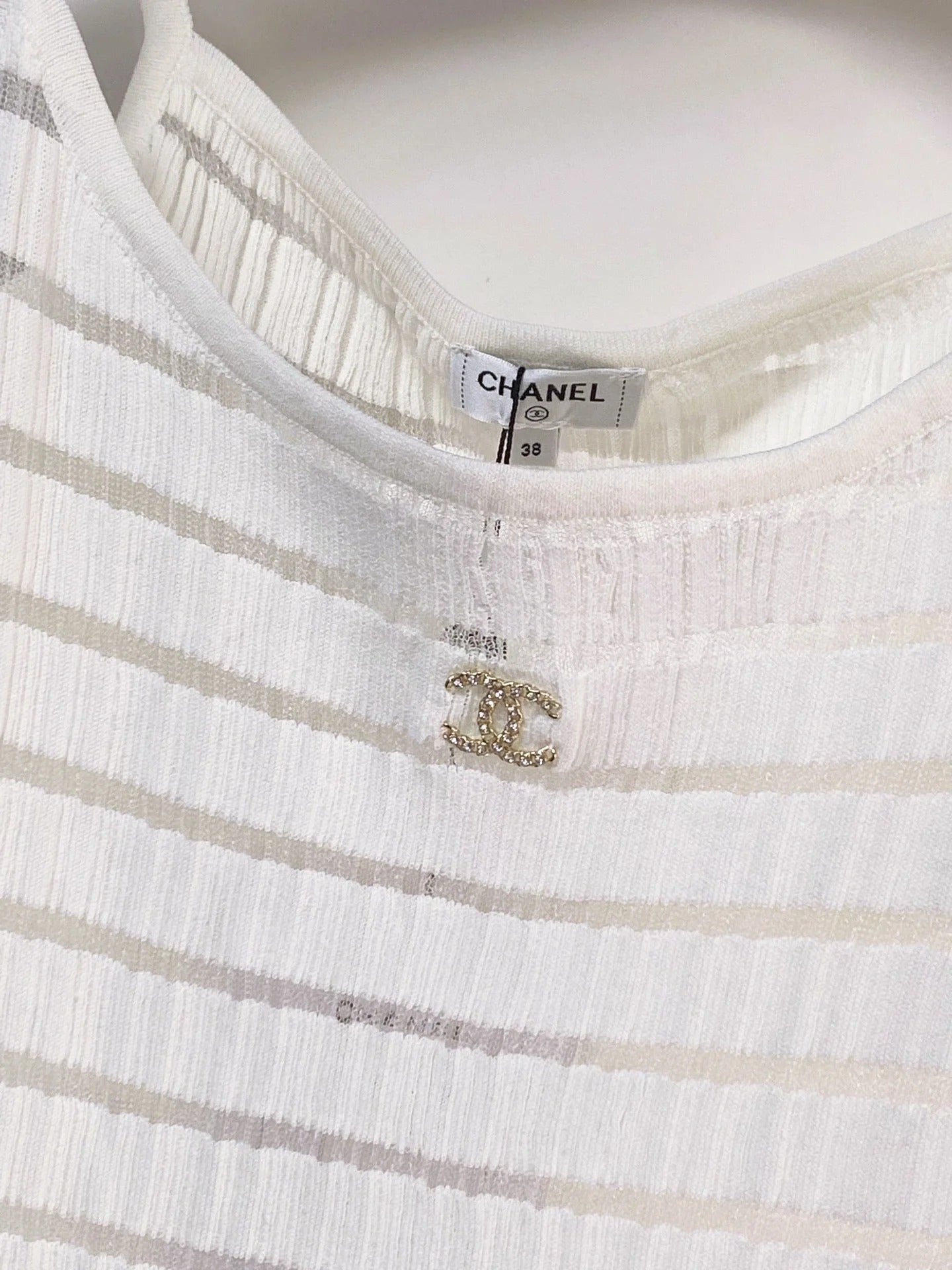 Chanel Vest White in Polyester 273023