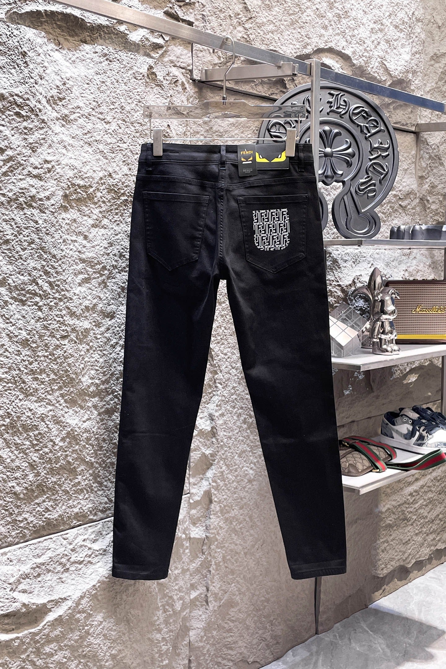 Fendi 2026 Men's Jeans Black Denim 804367