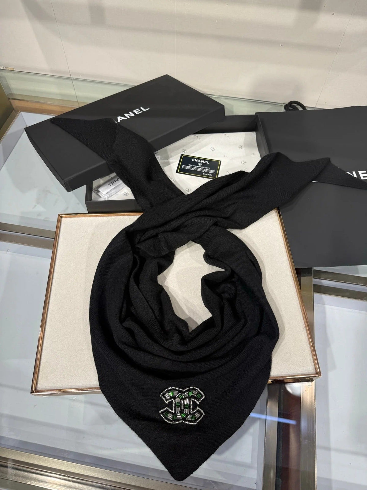 Chanel 2026 Quilted Scarf 190cm Cashmere 217120 (Copy)