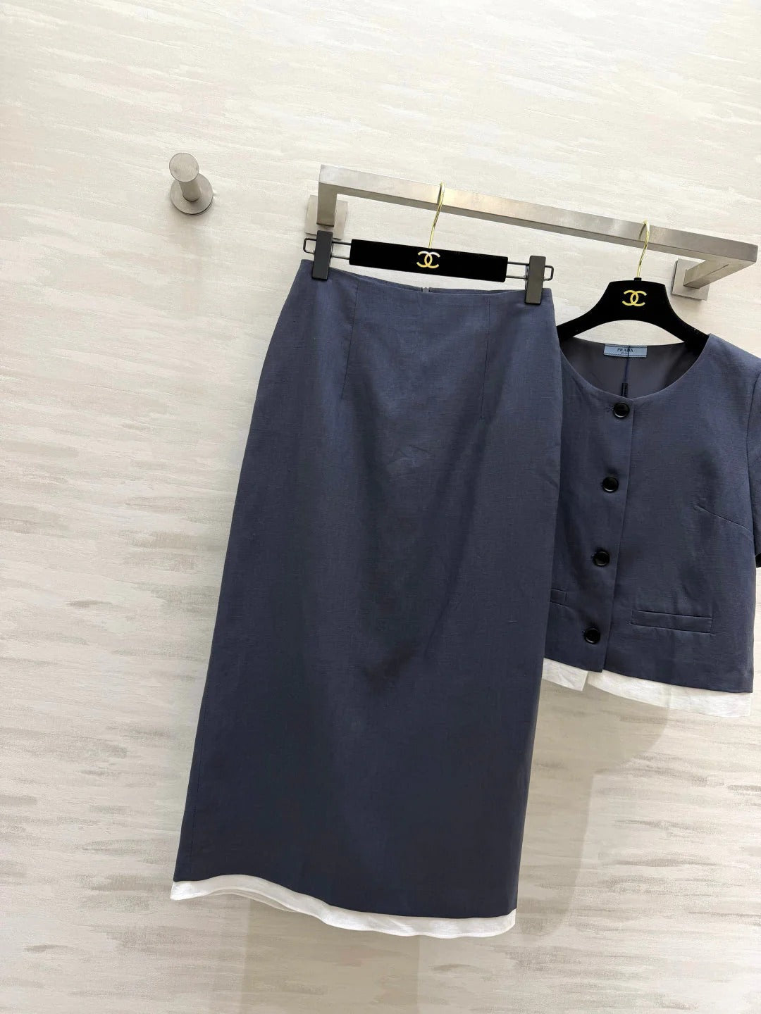 Prada 2026 Shirt And Midi Skirt Set Cotton 403370