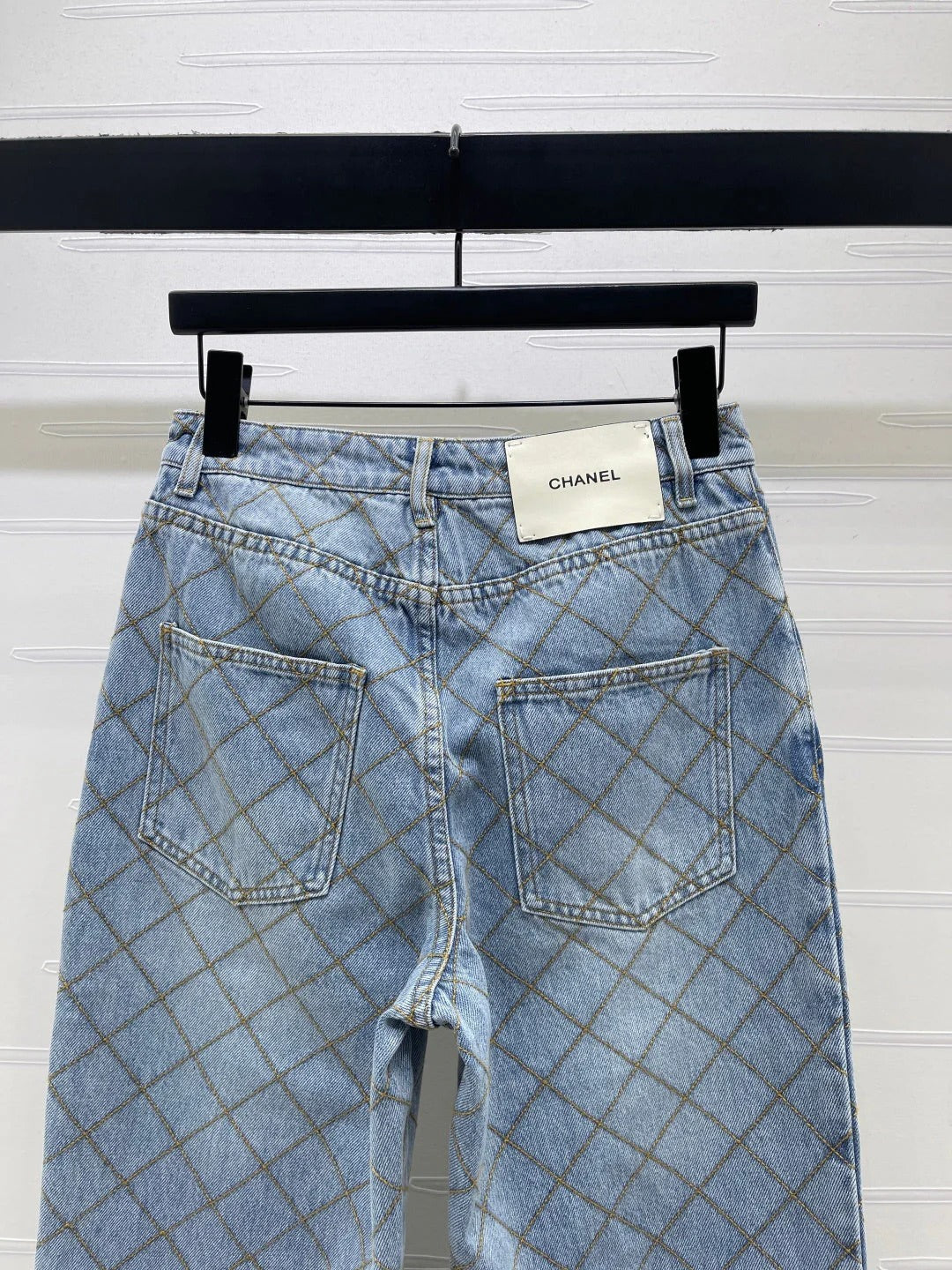 Chanel 2026 Checkered Jeans Blue Cotton 86862