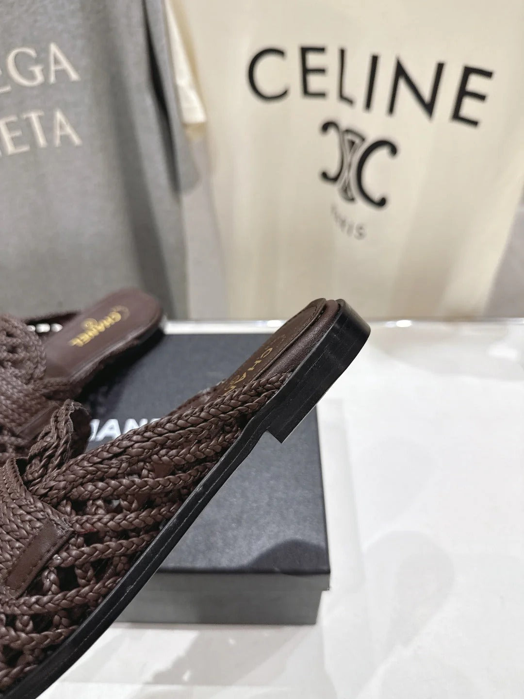 Channel 2026 Hand-Woven Mules Chocolate Calfskin 896471