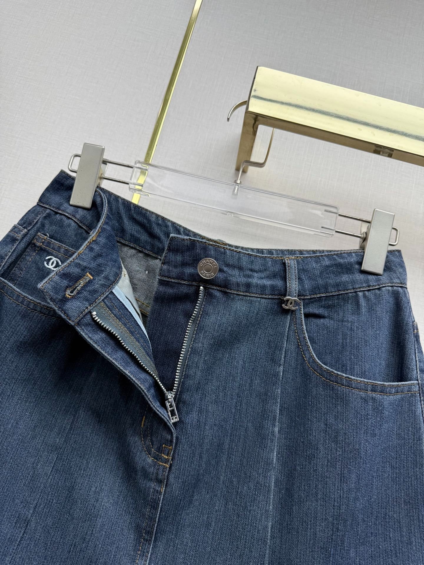 Chanel 2026 Denim Skirt Blue Cotton 771511
