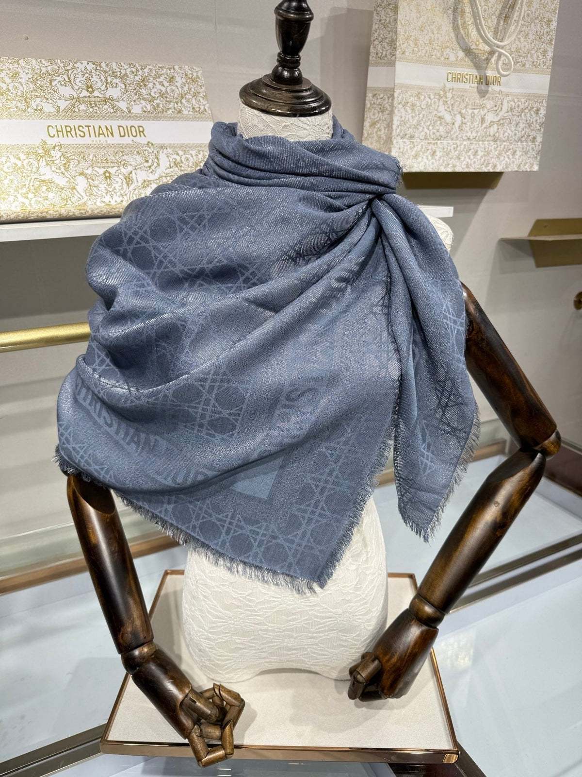 Dior 2026 Cannage Scarf 140cm Silk And Cashmere 211158