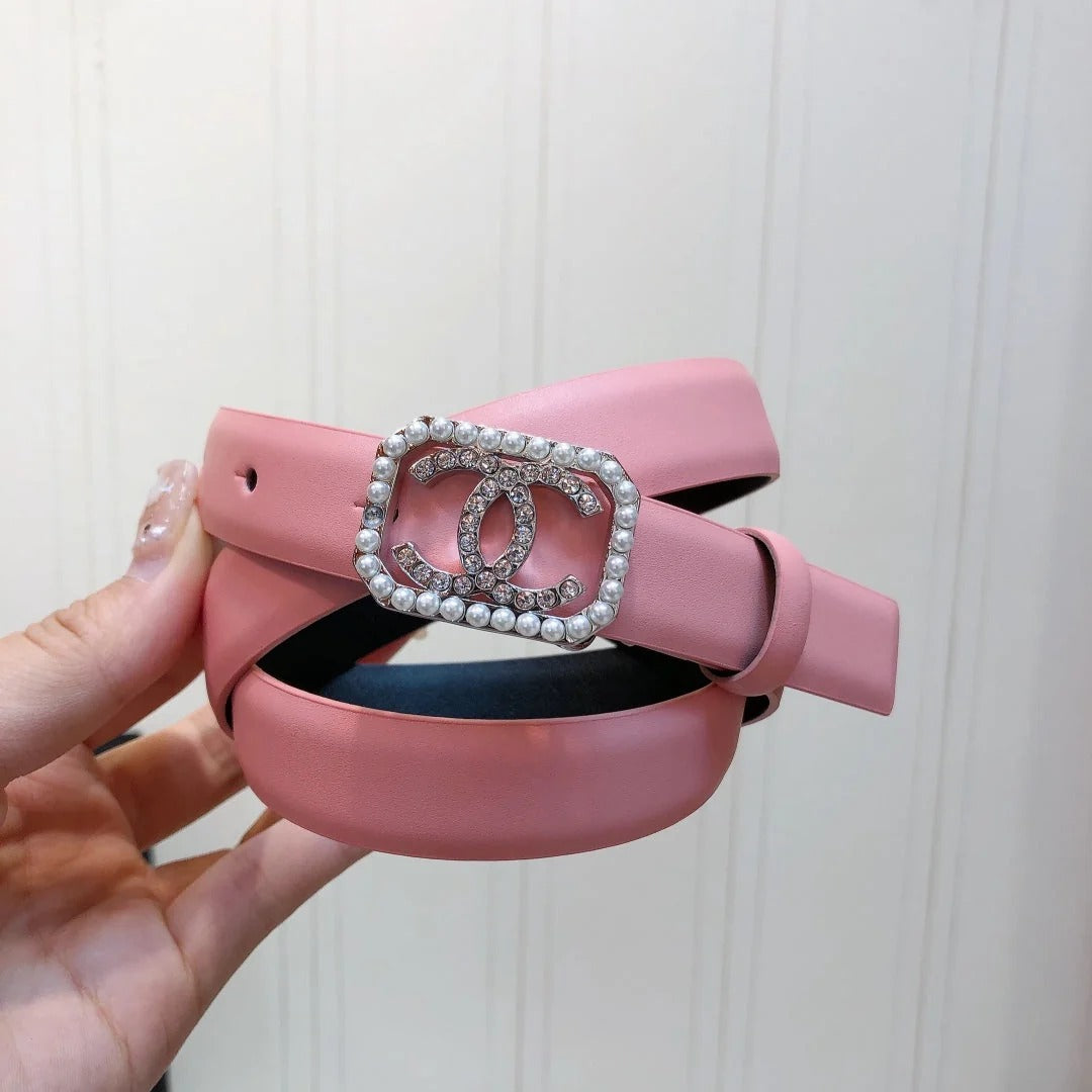 Chanel 2026 Pearl Buckle Belt 20mm Leather
