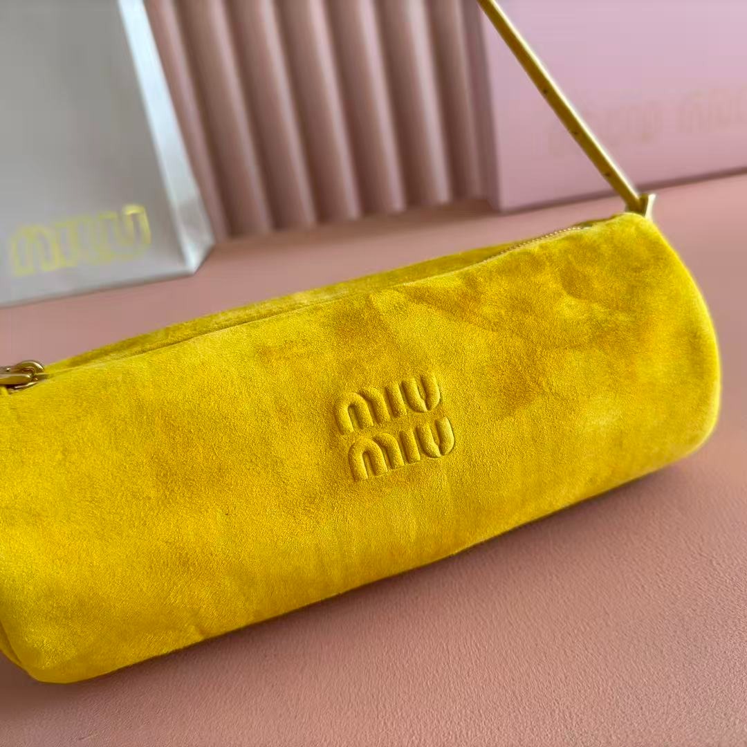 Miumiu 2026 Bag 22cm Suede Canvas Leather