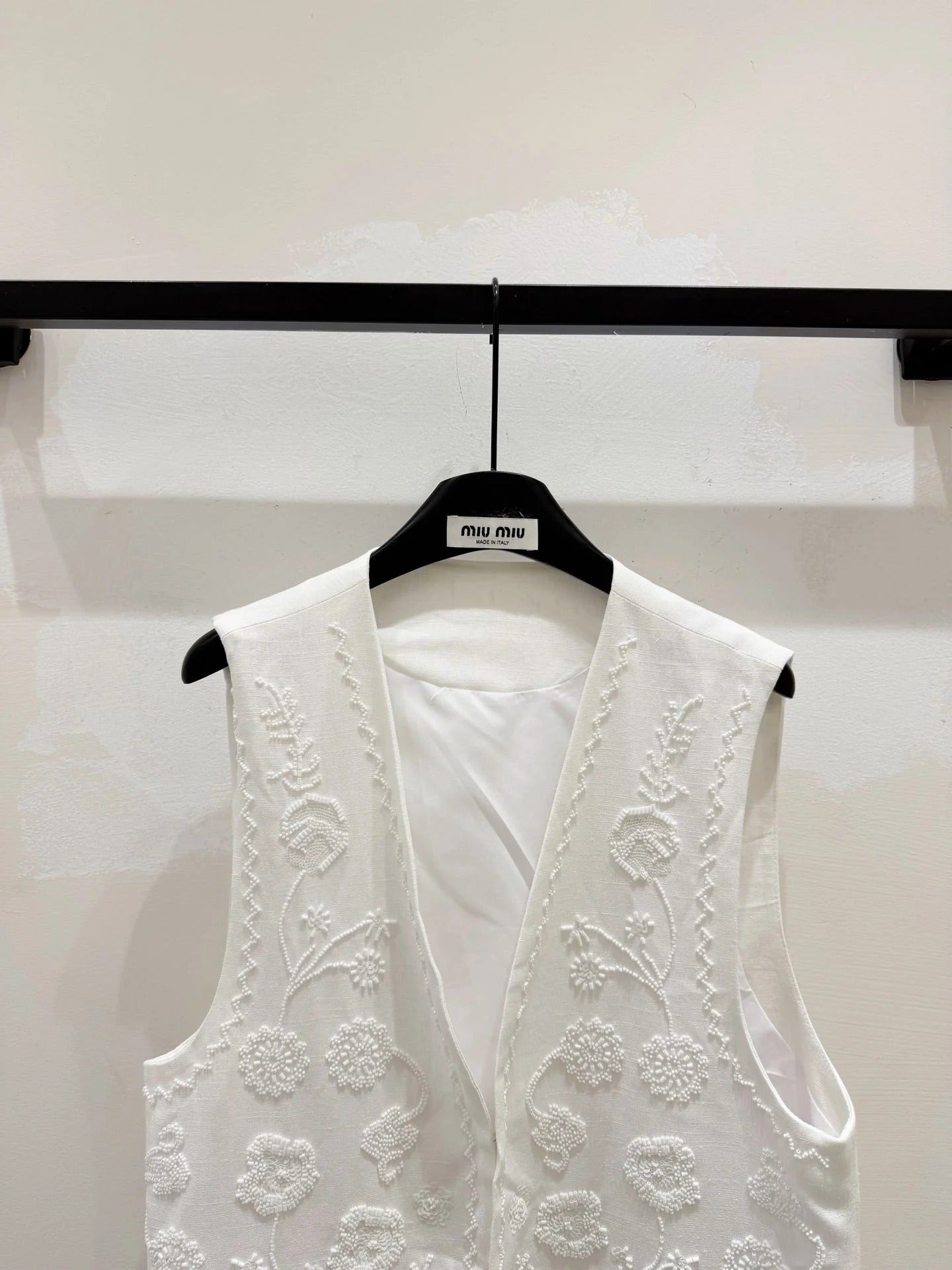 Miumiu 2026 Vest With Double-sided Floral Pattern White Cotton