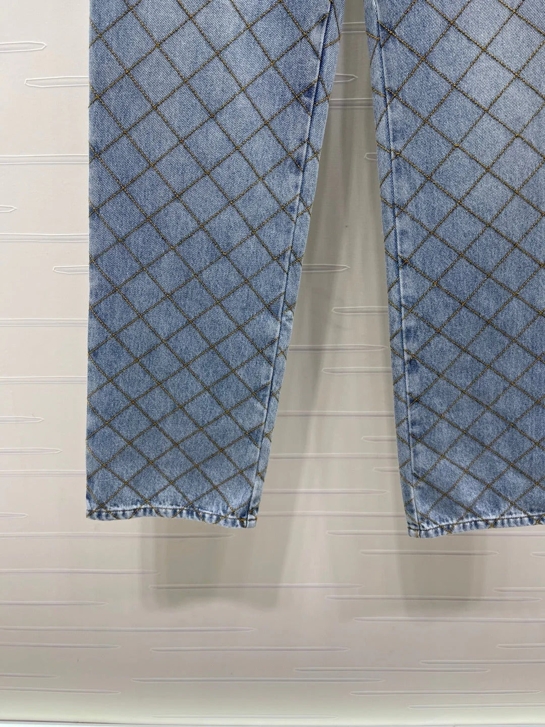 Chanel 2026 Checkered Jeans Blue Cotton 86862