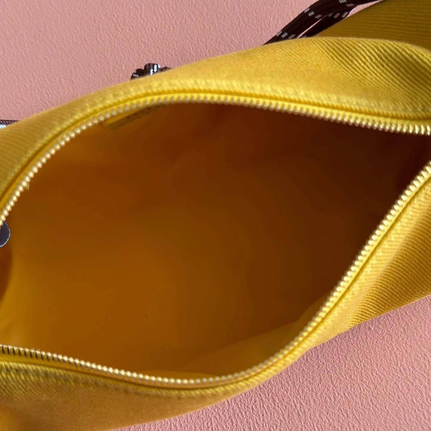Miu Miu Adventure Nappa Canvas Bucket Bag 22 Yellow in Fabric 285323