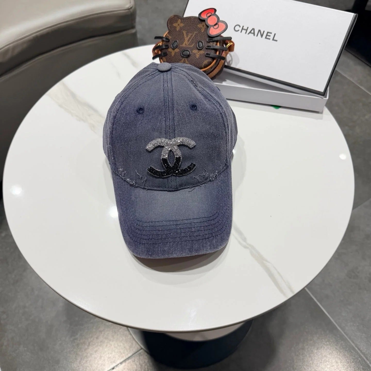 Chanel Logo Denim Cap 400805