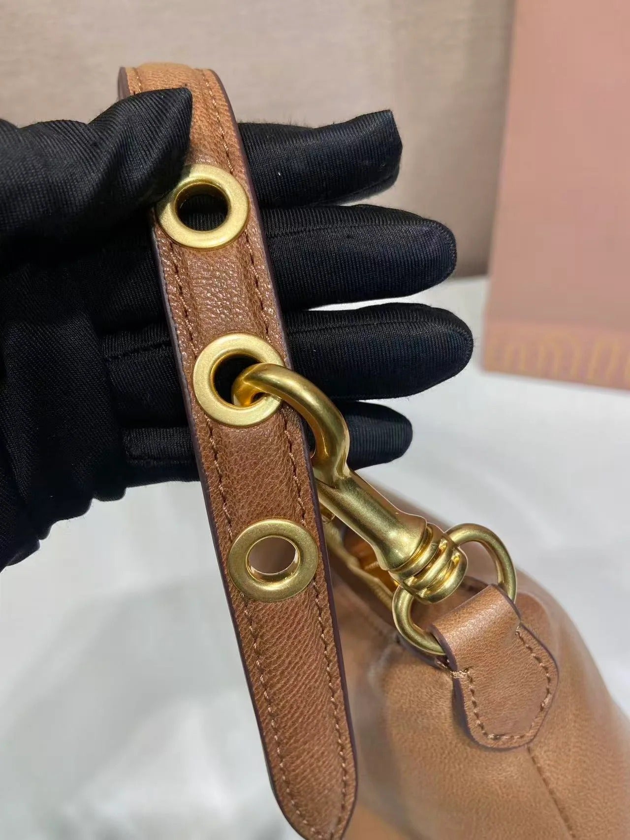 Miumiu 2026 Shoulder Bag 18.5cm Brown Nappa Leather