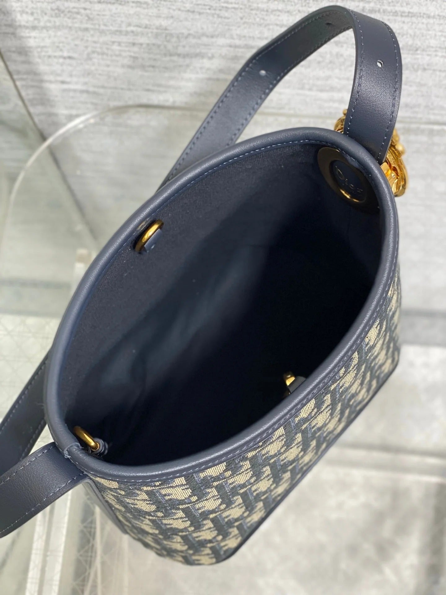 Dior 2026 Medaillon Bucket Bag 19.5cm Fabric And Grained Calfskin