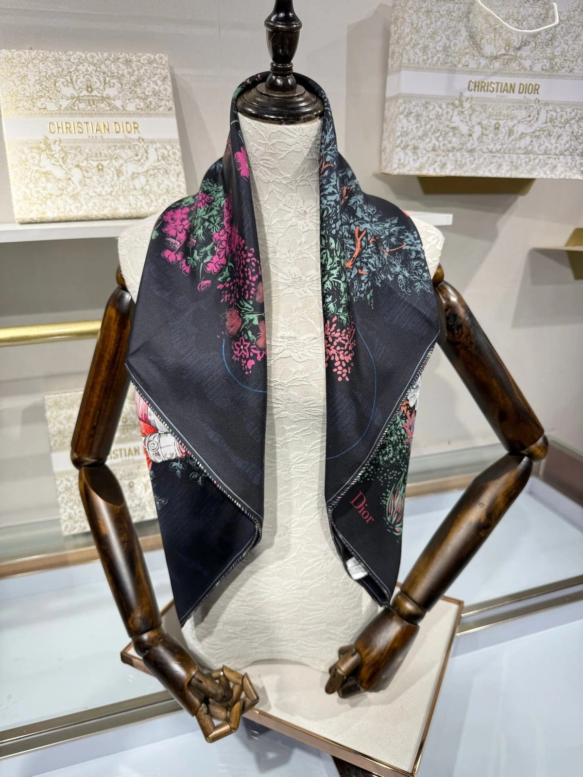 Dior 2026 Charming Garden Square Scarf 90cm Silk 207569